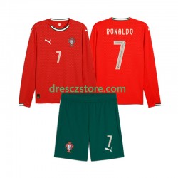 Portugalsko Crstiano Roanldo 7 Domácí Dres 2025 Dlouhý rukáv Děti Fotbalové Dresy
