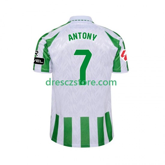 Real Betis ANTONY 7 Domácí Dres 2024-2025 Krátký rukáv Muže Fotbalové Dresy