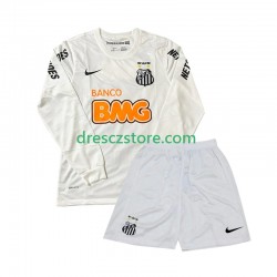 Santos FC 2012 Retro Domácí Dres 2011 Dlouhý rukáv Děti Fotbalové Dresy