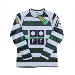 Sporting CP 2001 2003 Retro Domácí Dres Dlouhý rukáv Muže Fotbalové Dresy