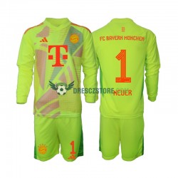 FC Bayern Mnichov Manuel Neuer 1 Brankářské Domácí Dres 2024-2025 Dlouhý rukáv Děti Fotbalové Dresy