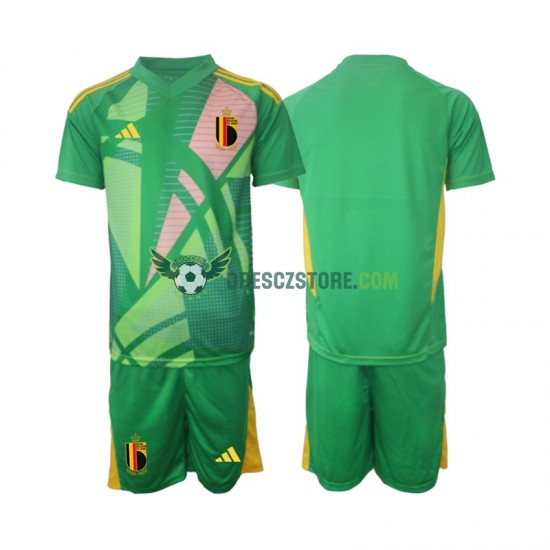Belgie Brankářské Alternativní Dres Euro 2024 Krátký rukáv Děti Fotbalové Dresy