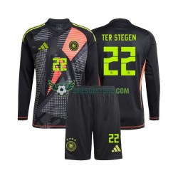 Německo Ter Stegen 22 Brankářské Domácí Dres Euro 2024 Dlouhý rukáv Děti Fotbalové Dresy