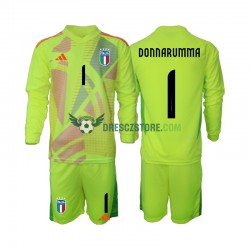 Itálie Donnarumma 1 Brankářské Domácí Dres Euro 2024 Dlouhý rukáv Děti Fotbalové Dresy