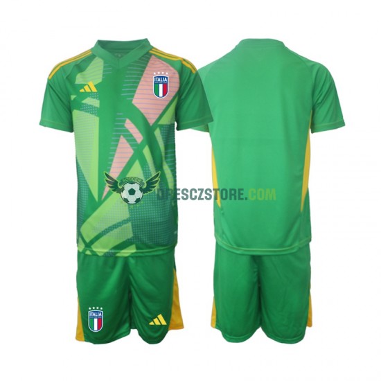 Itálie Brankářské Venkovní Dres Euro 2024 Krátký rukáv Děti Fotbalové Dresy