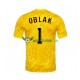 Slovinsko Jan Oblak 1 Brankářské Domácí Dres Euro 2024 Krátký rukáv Muže Fotbalové Dresy