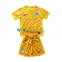 Slovinsko Brankářské Domácí Dres Euro 2024 Krátký rukáv Děti Fotbalové Dresy