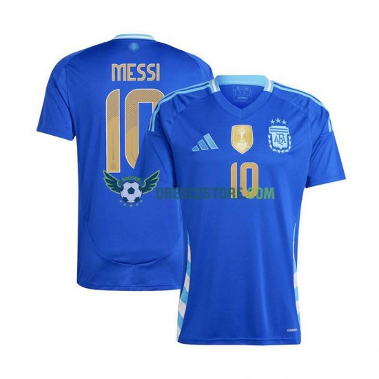 Argentina Lionel Messi 10 Venkovní Dres Copa America 2024 Krátký rukáv Muže Fotbalové Dresy