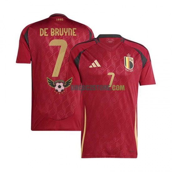 Belgie De Bruyne 7 Domácí Dres Euro 2024 Krátký rukáv Muže Fotbalové Dresy