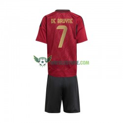 Belgie De Bruyne 7 Domácí Dres Euro 2024 Krátký rukáv Děti Fotbalové Dresy