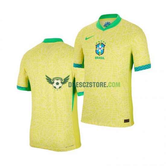 Brazílie Domácí Dres Copa America 2024 Krátký rukáv Muže Fotbalové Dresy