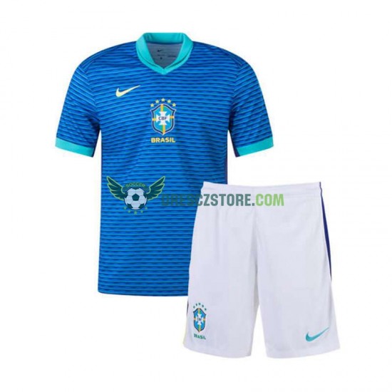 Brazílie Venkovní Dres Copa America 2024 Krátký rukáv Děti Fotbalové Dresy