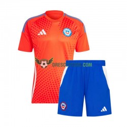Chile Venkovní Dres Copa America 2024 Krátký rukáv Děti Fotbalové Dresy