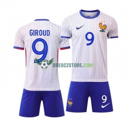 Francie Olivier Giroud 9 Venkovní Dres Euro 2024 Krátký rukáv Děti Fotbalové Dresy