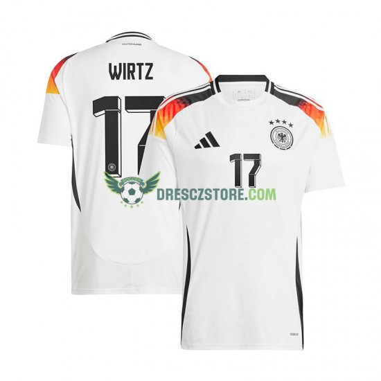 Německo Florian Wirtz 17 Domácí Dres Euro 2024 Krátký rukáv Muže Fotbalové Dresy