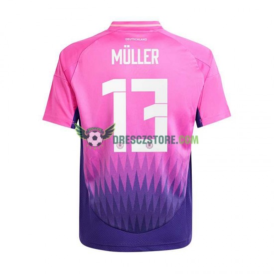 Německo Thomas Muller 13 Venkovní Dres Euro 2024 Krátký rukáv Muže Fotbalové Dresy