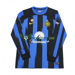 Inter Milán Domácí Dres 2023-2024 Dlouhý rukáv Muže Fotbalové Dresy