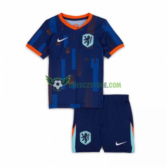 Nizozemsko Venkovní Dres Euro 2024 Krátký rukáv Děti Fotbalové Dresy
