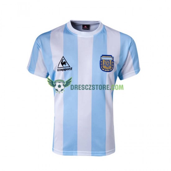 Argentina 1986 Retro Domácí Dres Krátký rukáv Muže Fotbalové Dresy