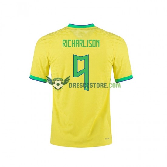 Brazílie RICHARLISON 9 Domácí Dres 2022 Krátký rukáv Muže Fotbalové Dresy