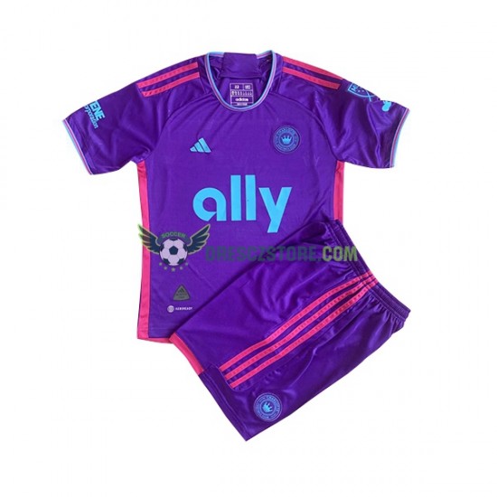Charlotte FC Venkovní Dres 2023 Krátký rukáv Děti Fotbalové Dresy