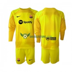 FC Barcelona Brankářské Čtvrtý Dres 2022-2023 Dlouhý rukáv Děti Fotbalové Dresy