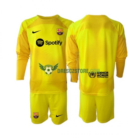 FC Barcelona Brankářské Čtvrtý Dres 2022-2023 Dlouhý rukáv Děti Fotbalové Dresy