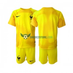 Francie Brankářské Alternativní Dres MS ve fotbale 2022 Krátký rukáv Děti Fotbalové Dresy