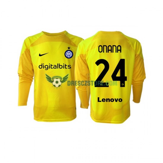 Inter Milán Andre Onana 24 Brankářské Venkovní Dres 2022-2023 Dlouhý rukáv Muže Fotbalové Dresy