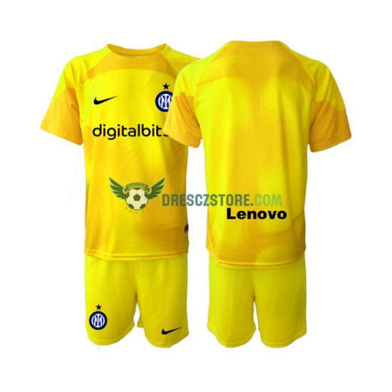 Inter Milán Brankářské Venkovní Dres 2022-2023 Krátký rukáv Děti Fotbalové Dresy