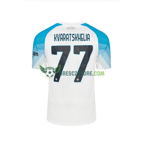 SSC Neapol Face Game Kvaratskhelia 77 Domácí Dres 2022-2023 Krátký rukáv Muže Fotbalové Dresy