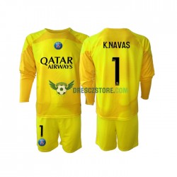 Paris Saint-Germain K.NAVAS 1 Brankářské Alternativní Dres 2022-2023 Dlouhý rukáv Děti Fotbalové Dresy