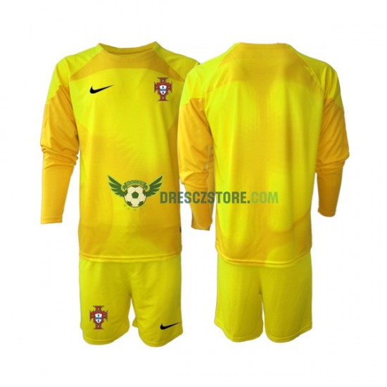 Portugalsko Brankářské Domácí Dres MS ve fotbale 2022 Dlouhý rukáv Děti Fotbalové Dresy
