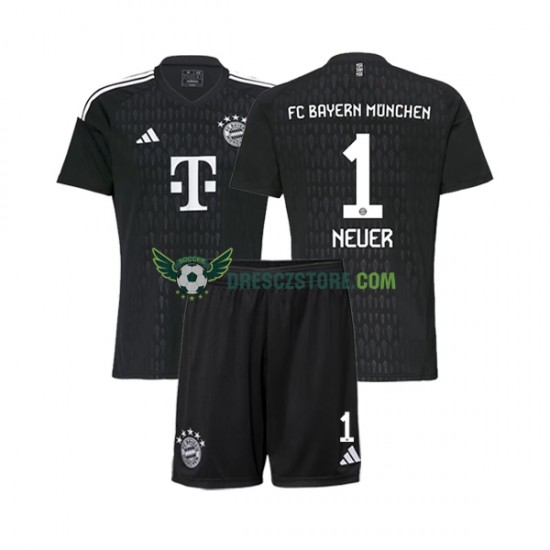 FC Bayern Mnichov Manuel Neuer 1 Brankářské Domácí Dres 2023-2024 Krátký rukáv Děti Fotbalové Dresy