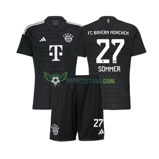 FC Bayern Mnichov Yann Sommer 27 Brankářské Domácí Dres 2023-2024 Krátký rukáv Děti Fotbalové Dresy
