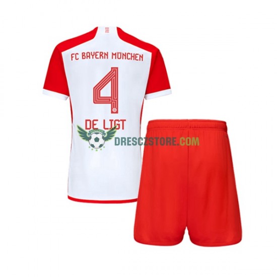 FC Bayern Mnichov Matthijs de Ligt 4 Domácí Dres 2023-2024 Krátký rukáv Děti Fotbalové Dresy