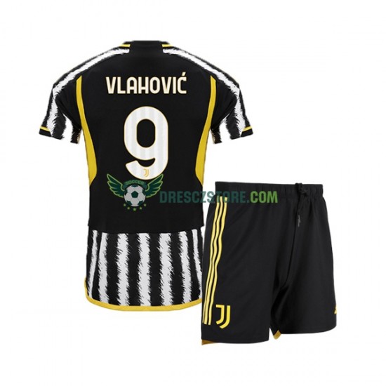 Spojené Státy Americké Juventus Dn Vlahovic 9 Domácí Dres 2023-2024 Krátký rukáv Děti Fotbalové Dresy