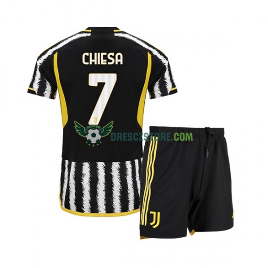 Juventus Federico Chiesa 7 Domácí Dres 2023-2024 Krátký rukáv Děti Fotbalové Dresy