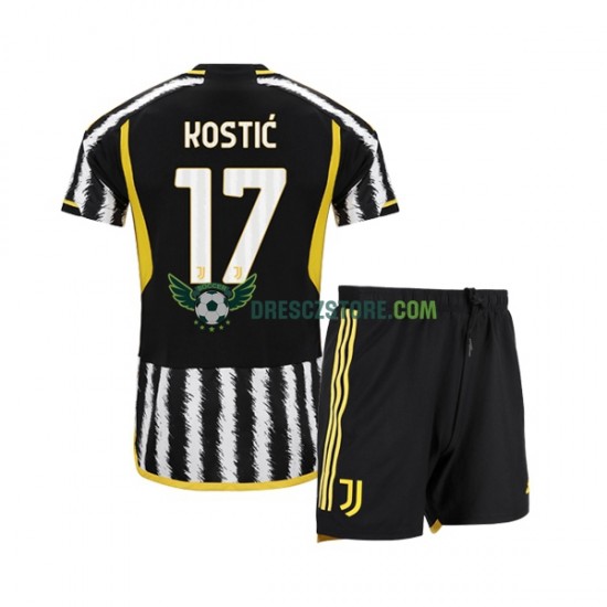 Juventus Filip Kostic 17 Domácí Dres 2023-2024 Krátký rukáv Děti Fotbalové Dresy