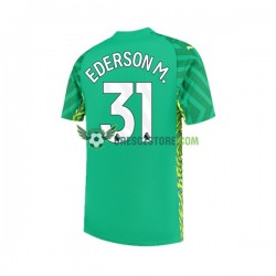 Manchester City Ederson Moraes 31 Brankářské Domácí Dres 2023-2024 Krátký rukáv Muže Fotbalové Dresy