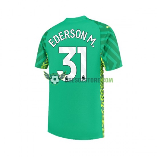 Manchester City Ederson Moraes 31 Brankářské Domácí Dres 2023-2024 Krátký rukáv Muže Fotbalové Dresy
