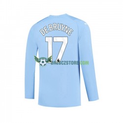 Manchester City Kevin De Bruyne 17 Domácí Dres 2023-2024 Dlouhý rukáv Muže Fotbalové Dresy