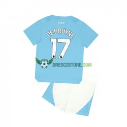 Manchester City Kevin De Bruyne 17 Domácí Dres 2023-2024 Krátký rukáv Děti Fotbalové Dresy