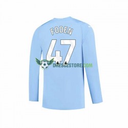 Manchester City Phil Foden 47 Domácí Dres 2023-2024 Dlouhý rukáv Muže Fotbalové Dresy