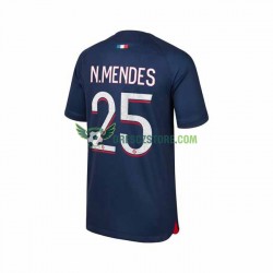 Paris Saint-Germain N.Mendes 25 Domácí Dres 2023-2024 Krátký rukáv Muže Fotbalové Dresy