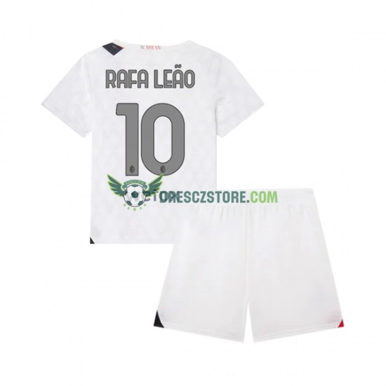 AC Milán Rafael Leao 10 Venkovní Dres 2023-2024 Krátký rukáv Děti Fotbalové Dresy
