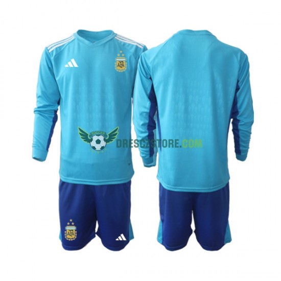 Argentina Brankářské Alternativní Dres 2023 Dlouhý rukáv Děti Fotbalové Dresy