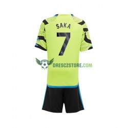 Arsenal Saka 7 Venkovní Dres 2023-2024 Krátký rukáv Děti Fotbalové Dresy