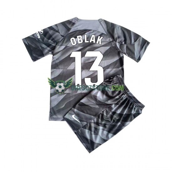Atlético Madrid JAN OBLAK 13 Brankářské Domácí Dres 2023-2024 Krátký rukáv Děti Fotbalové Dresy