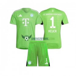 FC Bayern Mnichov Manuel Neuer 1 Brankářské Venkovní Dres 2023-2024 Krátký rukáv Děti Fotbalové Dresy